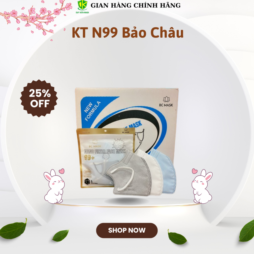 Khẩu trang N99 BC (thùng 200 cái)