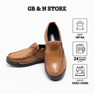 Giày tây nam da mềm, đế cao su mã 889 -3  thời thượng - Màu nâu vàng - GB&N STORE