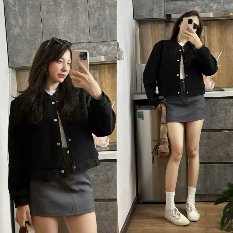 Áo khoác nỉ Bomber 2 lớp 336