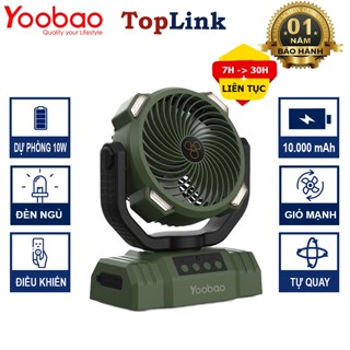 Quạt Tích Điện Mini Có Đèn Kiêm Sạc Dự Phòng Yoobao F8 Pro 10000mah Công Suất 10w Gió Mát Có Điều Khiển Dùng 7-30h