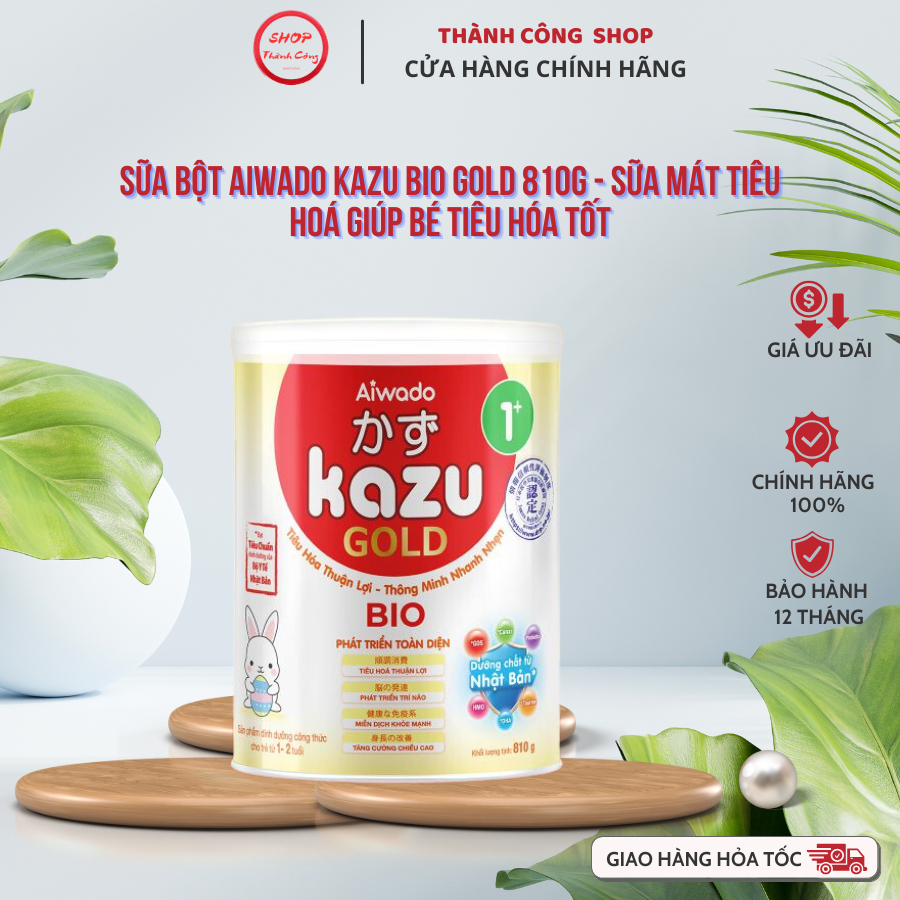Sữa bột Aiwado Kazu Bio Gold 810g - Sữa mát tiêu hoá giúp bé Tiêu Hóa Tốt