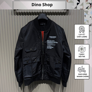 Áo Khoác Nam DSQ Trần Bông Chữ In Mix Túi Cực Đẹp - Áo Khoác Nam DSQ Lót Cam Trần Bông Hot Hit