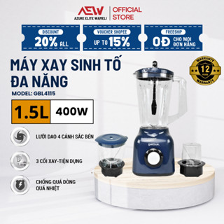 Máy xay sinh tố Goldsun GBL4115 công suất 400W, 3 in 1 cối nhựa, lưỡi dao inox 4 cánh, xay đa năng