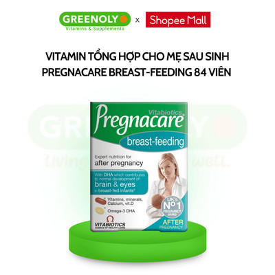 [Date 30/09/26] Viên Uống Bổ Sung Omega 3, DHA Dinh Dưỡng Cho Mẹ Sau Sinh Vitabiotics PREGNACARE Breast-feeding 84 Viên