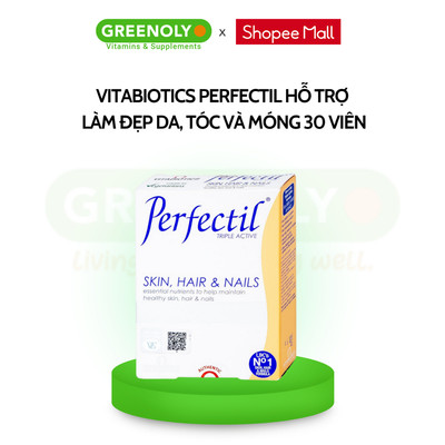 Viên Uống Làm Đẹp Da, Tóc & Móng Vitabiotics PERFECTIL Bổ Sung Biotin Và Vitamin Hộp 30 Viên
