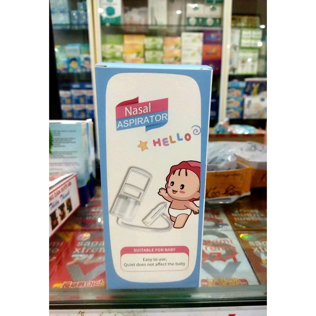 Dụng cụ hút mũi Nasal Aspirator kéo tay chất liệu nhựa nguyên sinh , lực hút mạnh , an toàn cho bé