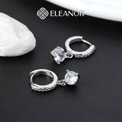 Bông tai nữ chuôi bạc 925 Eleanor Accessories đính đá khuyên tai dáng thả phụ kiện trang sức 8364