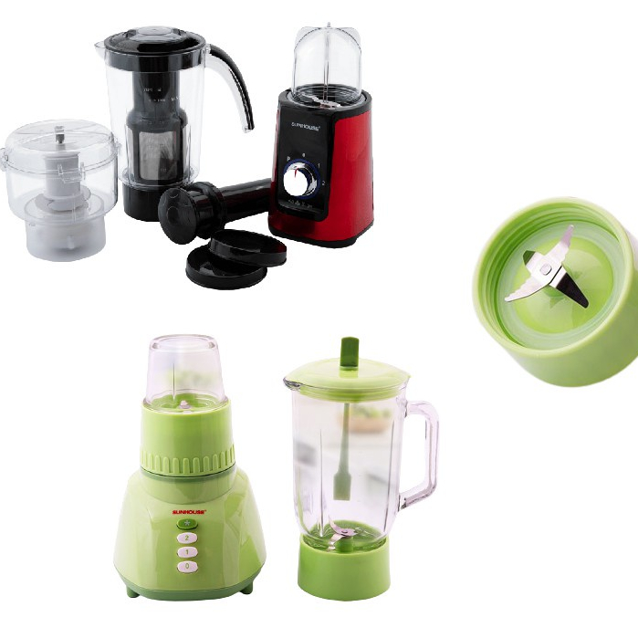 Phụ kiện máy xay sinh tố Sunhouse SHD5112, SHD5323, cối to nhỏ đầy đủ, gioăng cao su và lưỡi dao -an
