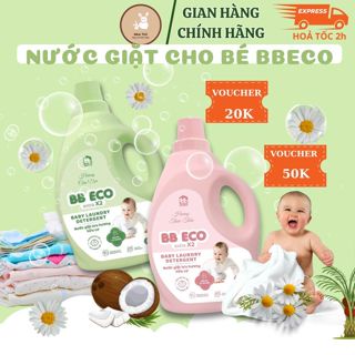 Nước giặt đồ sơ sinh, nước giặc cho bé BB ECO organic hữu cơ, gốc thực vật an toàn với làn da bé, lưu hương lâu can 3kg