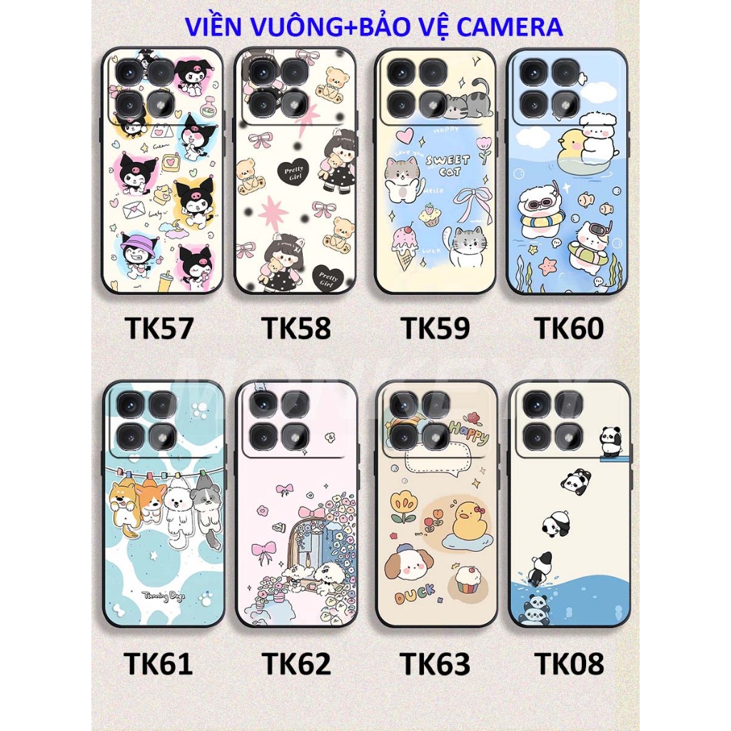 Ốp lưng Xiaomi REDMI K70 / REDMI K70 ULTRA / REDMI K70E / REDMI K70 PRO TPU viền vuông in hình CUTE 