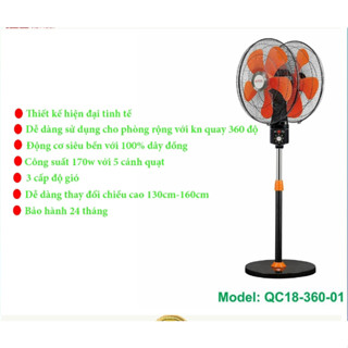Quạt đứng 2 đầu 360 độ ASIA LIGHTING -công suất lớn Hàng chính hãng