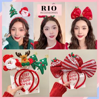 Băng đô cài tóc/bờm cài tóc đính phụ kiện Giáng Sinh hình cây thông/ông già Noel/Tuần Lộc/Nơ Đỏ BNE