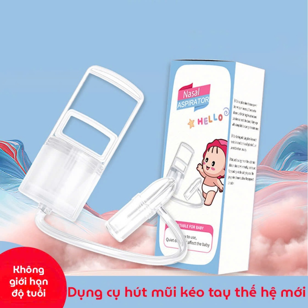 Dụng cụ hút mũi Nasal Aspirator kéo tay chất liệu nhựa nguyên sinh , lực hút mạnh , an toàn cho bé