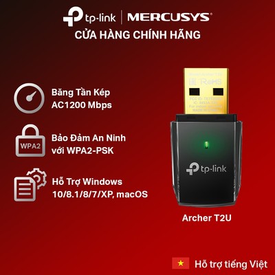 [Hỏa Tốc] Bộ Chuyển Đổi USB Wifi TP-Link Archer T2U Chuẩn AC 600Mbps - Hàng Chính Hãng