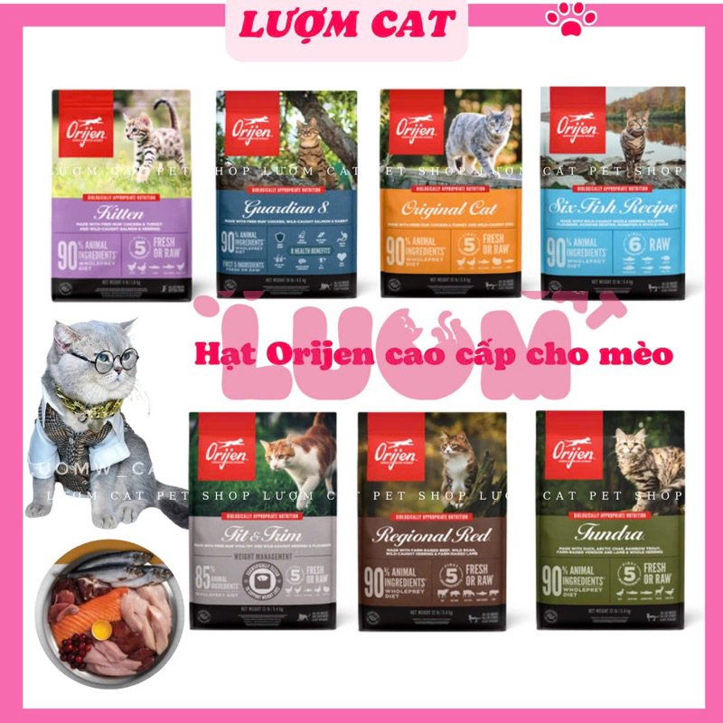 HẠT ORIJEN cho mèo cao cấp  Grainfree, hạt dinh dưỡng cho mèo từ thịt và cá tươi thơm ngon - Lượm Ca
