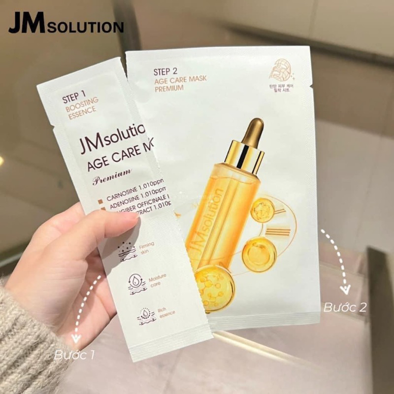 Mặt nạ vàng 2 bước cao cấp JM Solution Age Care Mask hộp 5 miếng