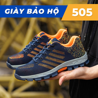  Giày bảo hộ lao động AGOTA 505 màu cam có mũi chống va đập đế lót thép chống đinh 