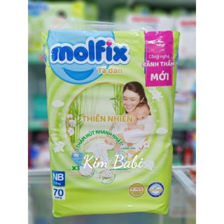 Tã Dán Sơ Sinh Molfix Thiên Nhiên size NB70/S54+6 miếng (Bé sơ sinh-8kg)