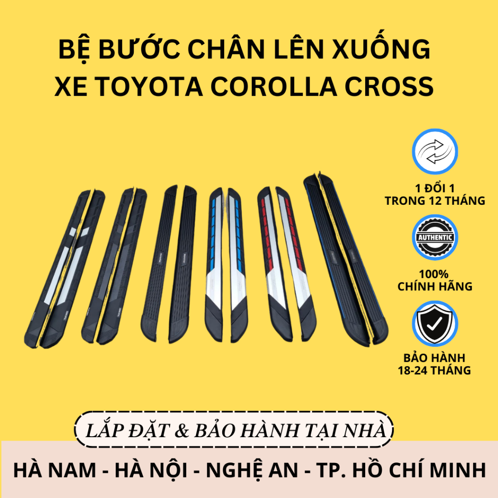 Bệ Bước Chân Lên Xuống Xe Toyota Corolla Cross | Khắc Tên Laser Theo Yêu Cầu | Bậc Dẫm Chân COROLLA 