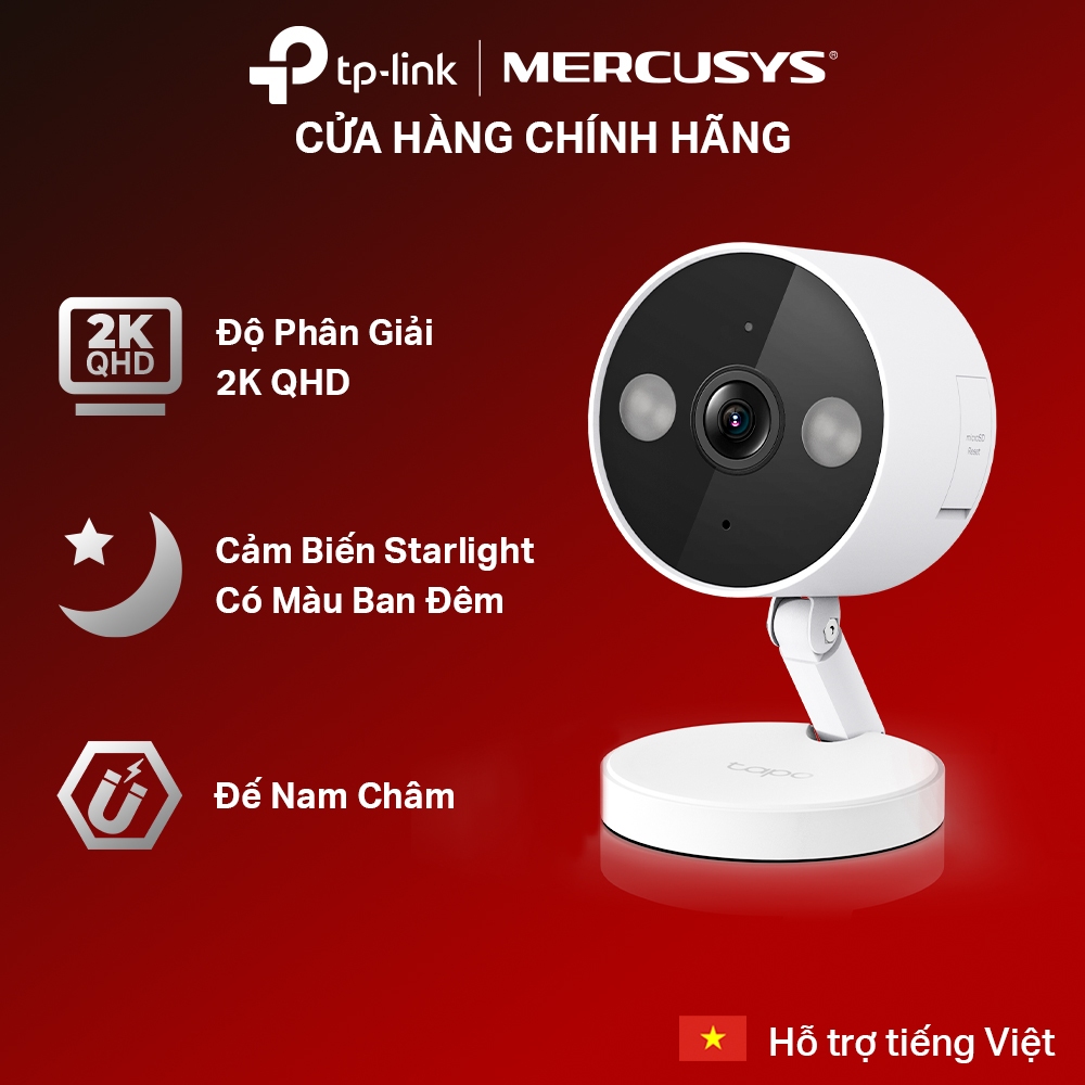 [Hỏa Tốc] Camera Wifi TP-Link Tapo C120 / C125 Trong Nhà/ Ngoài Trời Chống Nước, Đế Nam Châm, Độ Phâ