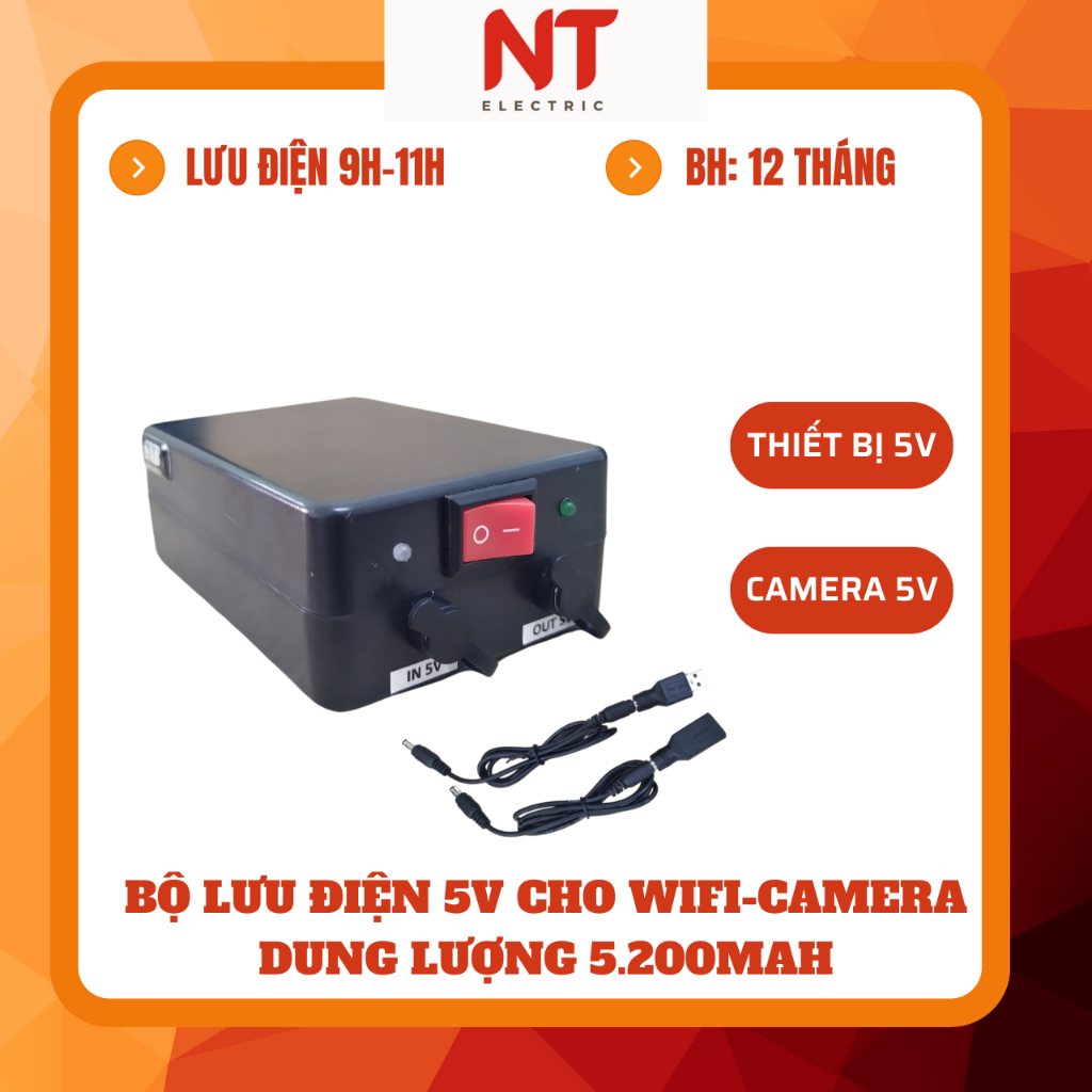 Bộ lưu điện UPS 5V dung lượng 5.200mAh,dùng cho camera 5V,thiết bị 5V..bảo hành 12 tháng (SNB0552)