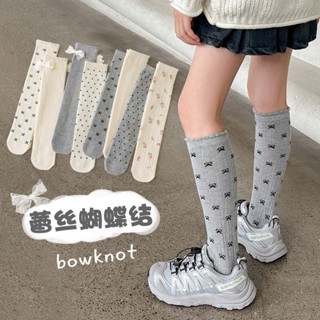  Tất đùi cho bé gái Tất vớ dài Thêu Nơ nhí chất len tăm mềm mịn cho bé từ 3-8 tuổi dễ phối đồ TB25 