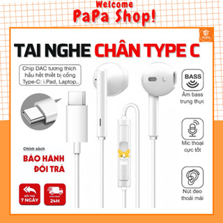  Tai Nghe có dây Type C cho 17 16 ProMax 15 ProMax 15 Pro 15 Plus 15 Air có hỗ trợ mic nghe gọi âm thanh bass siêu chất 