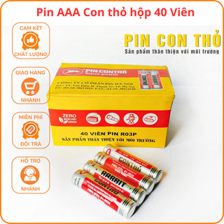 Hộp 40 pin AA và AAA CON THỎ (Pin AA to hơn pin AAA)