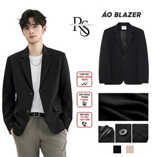Áo Khoác Blazer Nam Basic 2 Lớp Chất Vải Cao Cấp Màu Đen 2 Khuy Cài Phong Cách Lịch Lãm