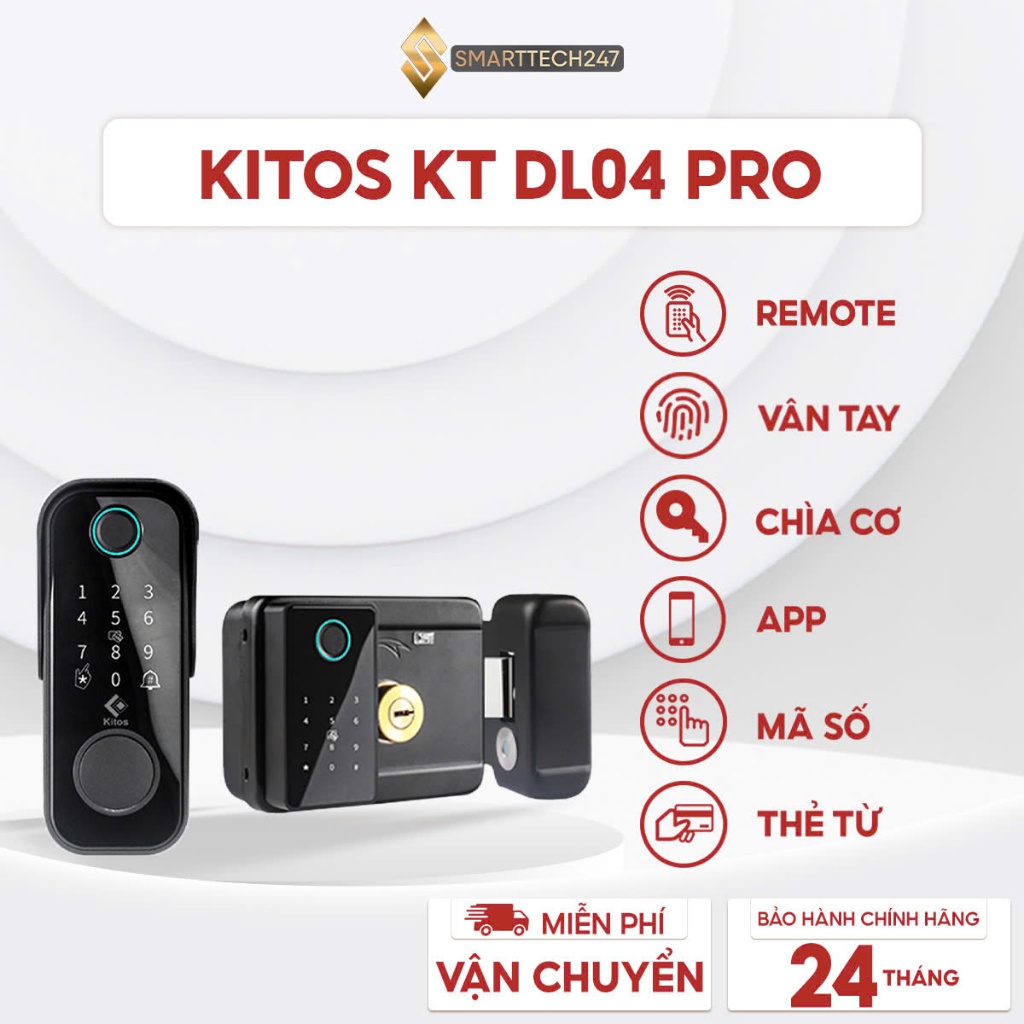 Khóa thông minh cửa cổng vân tay 2 chiều Kitos DL04 Pro