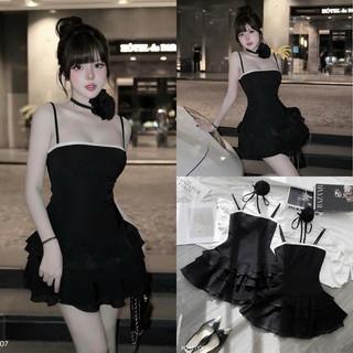 ĐẦM 2S REN KÈM CHOCKER HOA CỔ