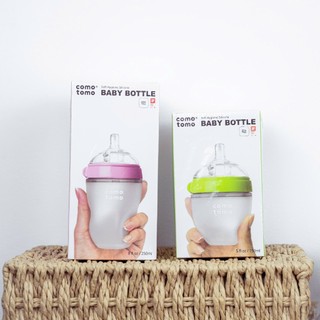 Bình sữa silicone COMOTOMO 150ml/250ml và Set núm ti thay thế