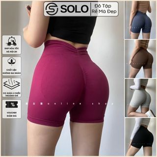 Quần legging Đùi Dệt Chun Mông Tập Gym Yoga Erobic Đồ Tập Thể Thao Nữ Giá Rẻ SOLO SPORTSWEAR 018