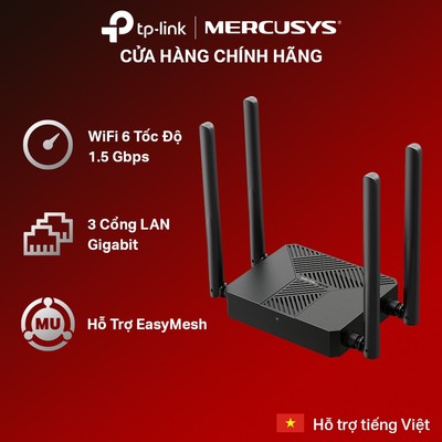 [Wi-Fi 6 Chuẩn AX] Mercusys MR60X Và MR62X | Chuẩn AX 1500Mbps, Tốc Độ Nhanh - Mạng Ổn Định