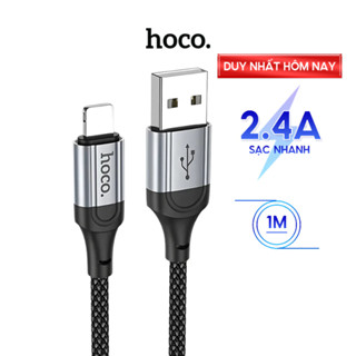 Dây sạc nhanh Hoco,cáp sạc bọc dù chính hãng cho điện thoại phone 6-14 cổng usb truyền dữ liệu thiết kế dây dù