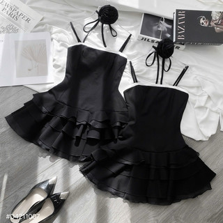 ĐẦM 2S REN KÈM CHOCKER HOA CỔ