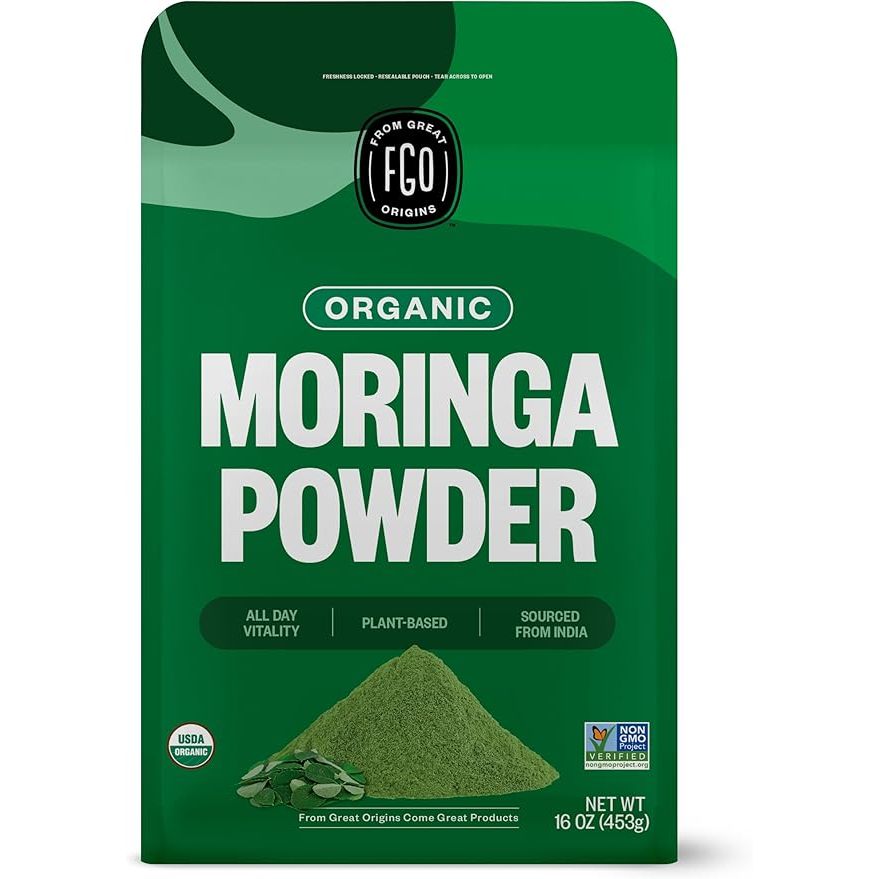 Bột Lá Chùm Ngây Hữu Cơ Hỗ Trợ Miễn Dịch, Tim Mạch Và Chống Oxy Hóa FGO Organic Moringa Powder 453g