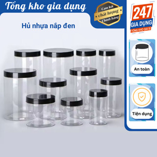 Hũ nhựa tròn nắp đen