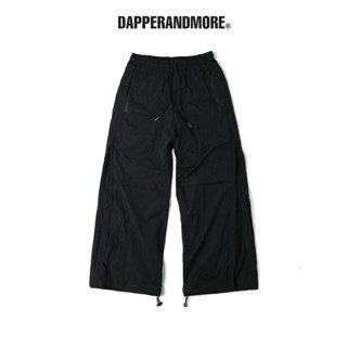  Quần Dù Ống Rộng DAPPERANDMORE 2 Lớp Side Zipper Open Nylon Pants Phối 2 Zip Bên Hông Kèm Dây Rút Ống - Black 