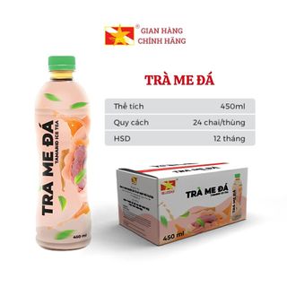 Thùng 24 chai Trà Me Đá BLUSTAR - Thanh mát, chua ngọt tự nhiên chai 450ml