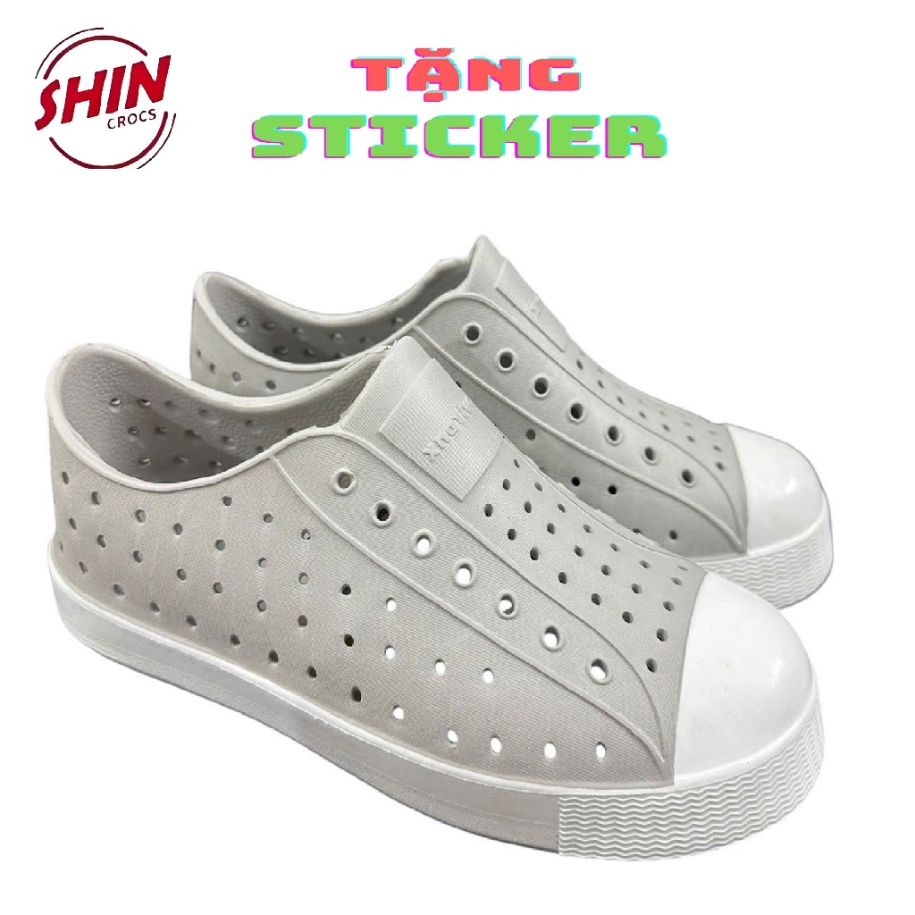 giày native💖FREESHIP💖giày native họa tiết UMIX xám SHINNATIVE219 tặng thêm 2 jibitz native