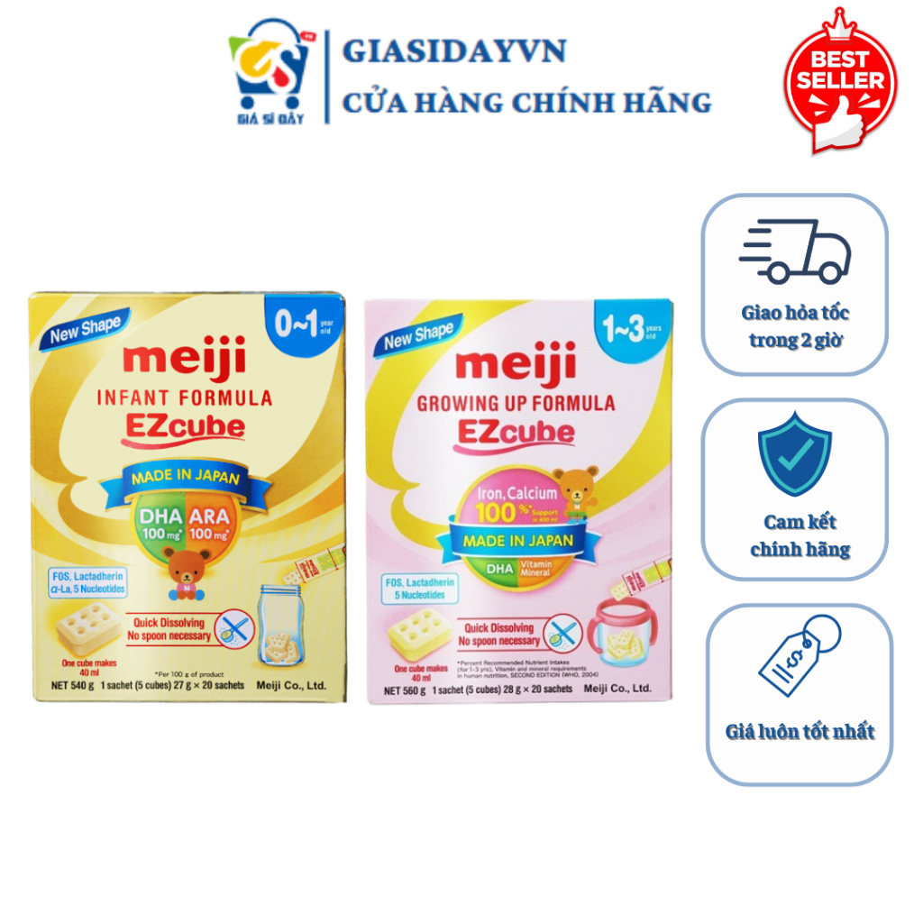 [2027] Sữa Meiji NHẬP KHẨU Thanh Số 0, Số 9 Hộp 20 Thanh - Sữa Bột Công Thức 540g, 560g