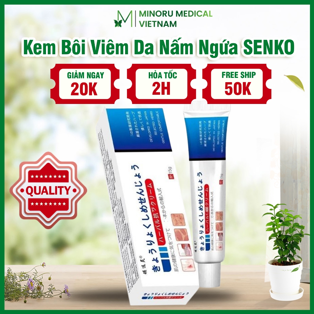 Kem Bôi Nấm Ngứa Viêm Da Cơ Địa Nhật Bản - Kem Thảo Dược SENKO Hỗ Trợ Hắc Lào, Tổ Đỉa, Vẩy Nến, Á Sừng, Lang Ben