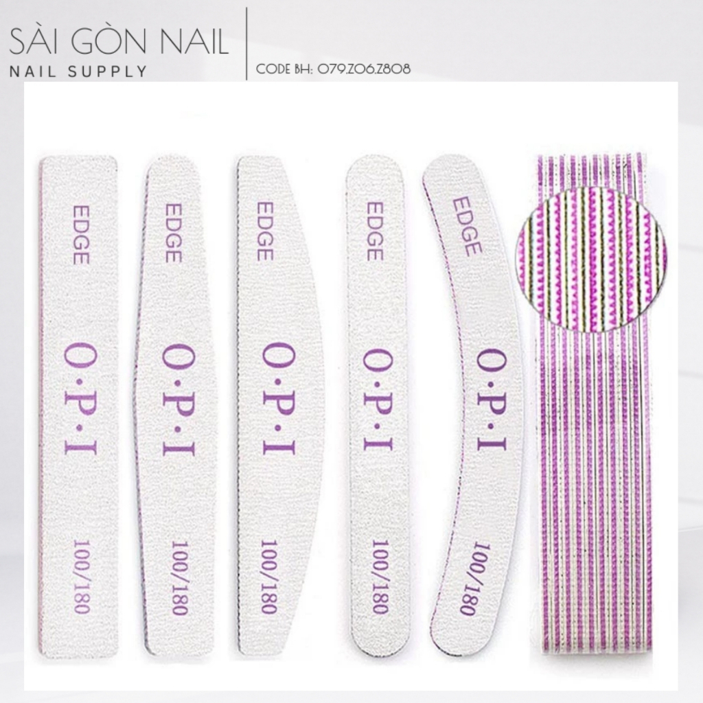 [Combo 5 Cây] Dũa móng tay OPI loại dày 100/180 chuyên dụng dũa, định hình form móng - Sài Gòn Nail