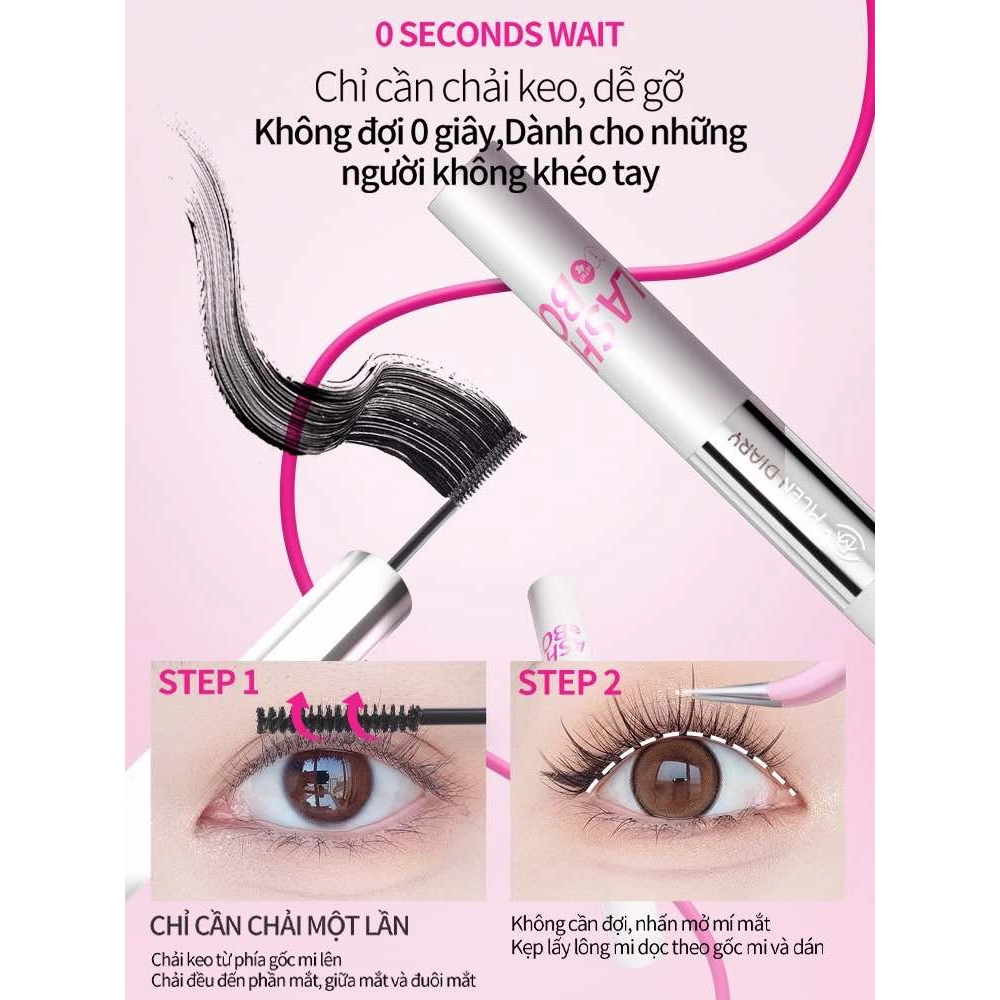 Keo Hai đầu Mascara 4in1 MLEN DIARY CHÍNH HÃNG KEO Kết Hợp Dung Dịch Tẩy Keo, Tiết Kiệm Thời Gian Cho Người Mới Gắn Mi