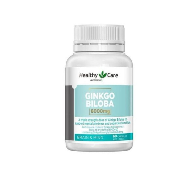 Viên uống bổ não Ginkgo Biloba 6000mg 60 viên HEALTHYCARE