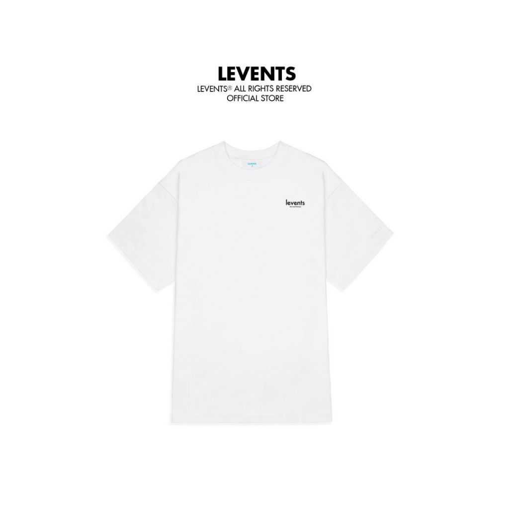 Áo Thun Levents Mini Popular Logo/ White 100% Cotton Unisex T-shirt Oversized
