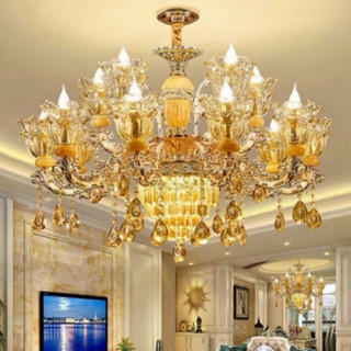 Đèn Chùm 15 Tay Chao Đá Đúc Dây Đèn Chỉnh Được Cao Thấp Tùy Ý Ứng Dụng Trang Trí Phòng Khách,Sảnh_ HK LIGHTING