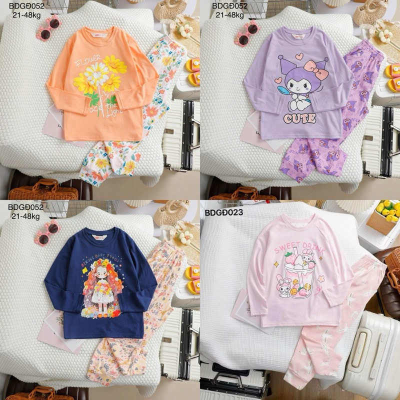 Bộ dài thu đông bé gái size đại JAMIKIDS, bộ dài chất cotton mềm mịn siêu xinh cho bé gái ( 20-46kg) 023