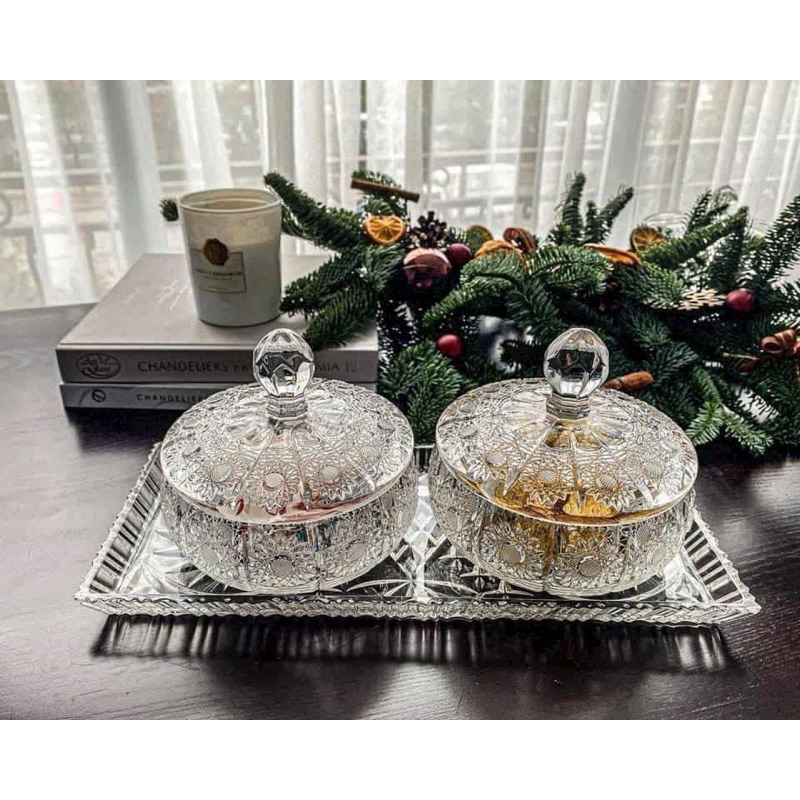 SÉT KHAY VÀ 2 THỐ BOHEMIA M57